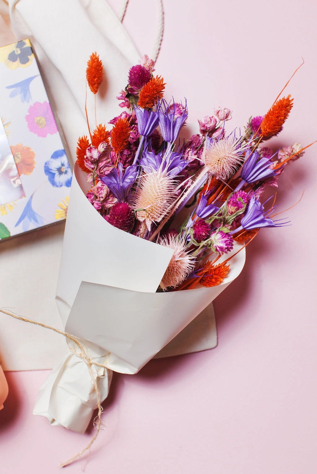 Bright Dried Flower Bouquet