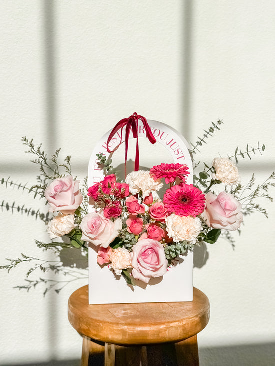 Valentine Pink Roses Flower Box (PRE-ORDER)