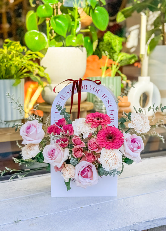 Valentine Pink Roses Flower Box (PRE-ORDER)